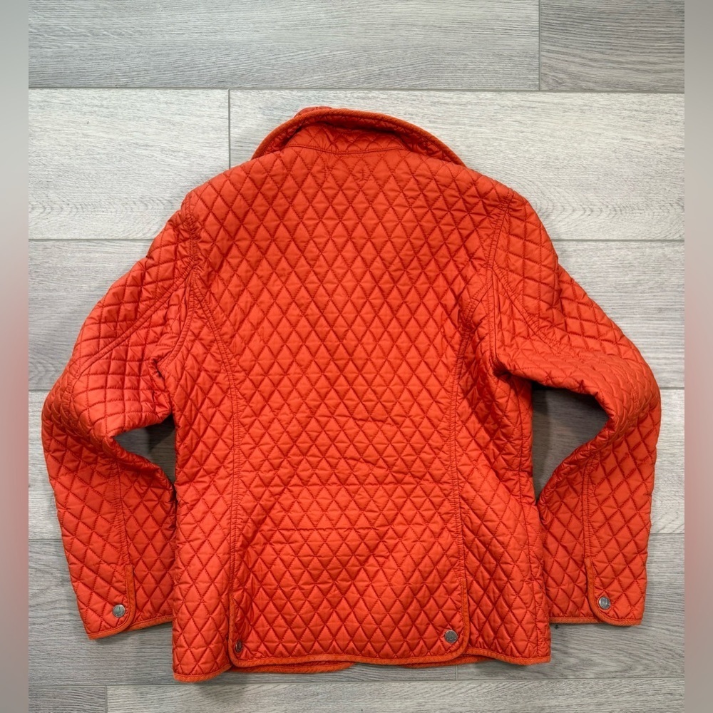 Nautica Vibrant Orange Quilted Jacket medium zip up - Picture 2 of 5